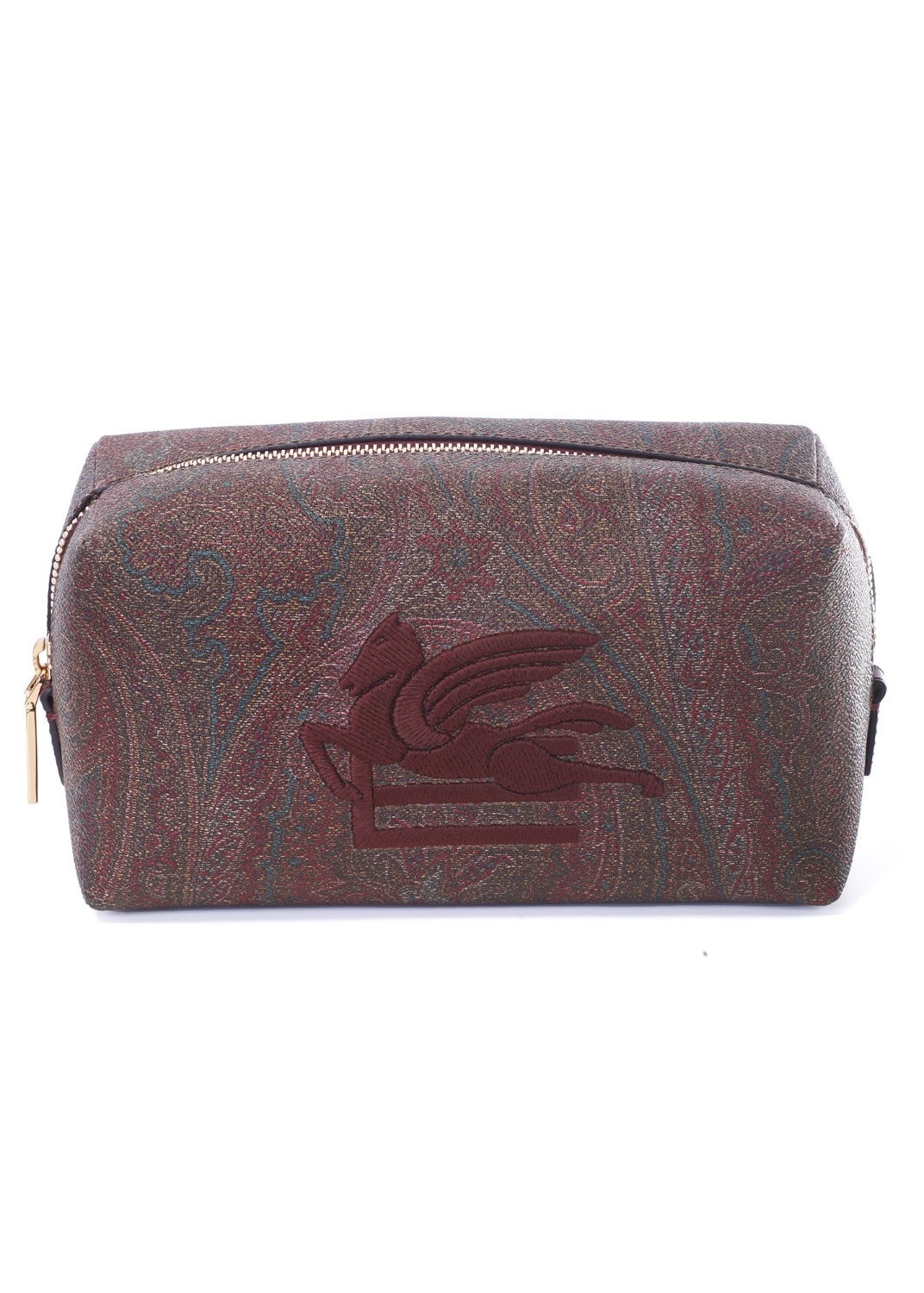 shop ETRO  Beauty: Etro necessaire realizzato nell'iconico tessuto Paisley jacquard e caratterizzato dal logo ETRO Pegaso ricamato a filo dall'effetto tridimensionale.
Dimensioni: 20 x 11 x 10 cm.
Esterno: Tessuto di cotone Paisley jacquard spalmato con grana opaca e doppiato in tela.
Finiture: 100% pelle di vitello.
Fodera: 100% poliestere.
Ricamo: 100% poliestere.
Chiusura con cerniera.
Accessori metallici con finitura color oro.
Fodera in tessuto logato ETRO.
Made in Italy.. 10389 7863-0600 number 9081952